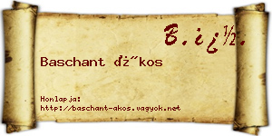 Baschant Ákos névjegykártya